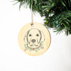 Christmas Lucky Lab Christmas Ornament, Christmas Gift, Circle Ornament