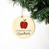 Elementary School Teacher Apple Christmas Ornament, Christmas Gift, Circle Ornament