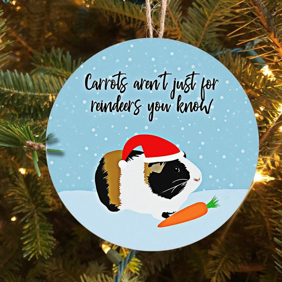 Guinea Pig Christmas, Christmas Ornament, Christmas Gift, Circle Ornament