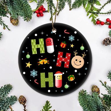 Christmas Day Ceramic Ornament, Christmas Ornament, Christmas Gift, Circle Ornament