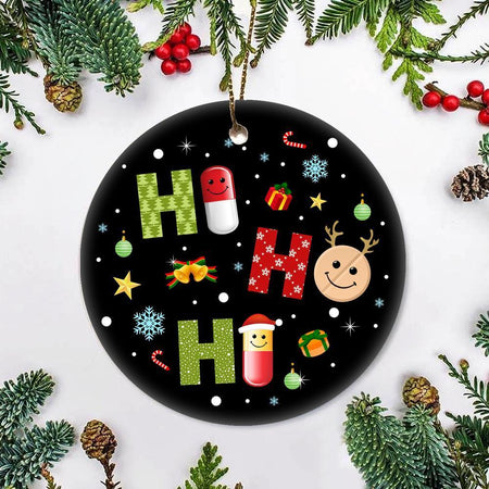 Christmas Day Ceramic Ornament, Christmas Ornament, Christmas Gift, Circle Ornament