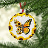 Faith Sunflower Butterfly, Christmas Ornament, Christmas Gift, Circle Ornament