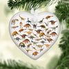 Dinosaurs Heart Ceramic Ornament, Christmas Ornament, Christmas Gift