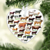 Cows Heart Ceramic Ornament, Christmas Ornament, Christmas Gift