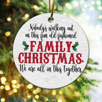 Family Christmas Ornament, Christmas Ornament, Christmas Gift, Ceramic Circle Ornament