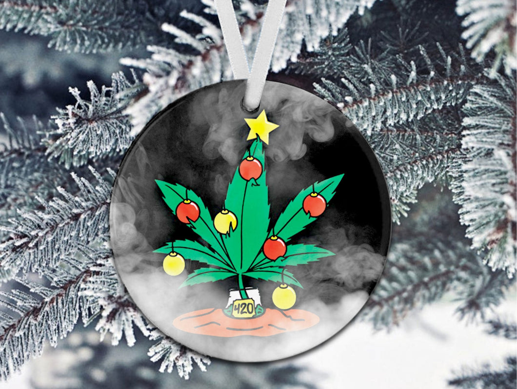Cannabis Leaf Happy Holidaze Christmas, Christmas Ornament, Christmas Gift