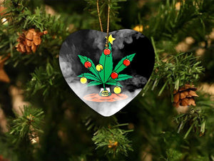 Cannabis Leaf Happy Holidaze Christmas, Christmas Ornament, Christmas Gift
