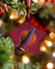 Brown Violin Star Ornament, Christmas Ornament, Christmas Gift