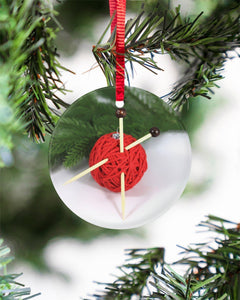 Crochet And Knitting Christmas Gift Circle Ornament, Christmas Ornament, Christmas Gift