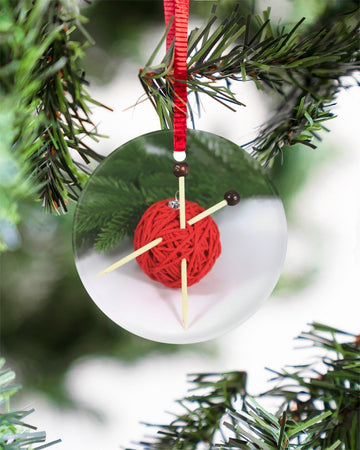 Crochet And Knitting Christmas Gift Circle Ornament, Christmas Ornament, Christmas Gift
