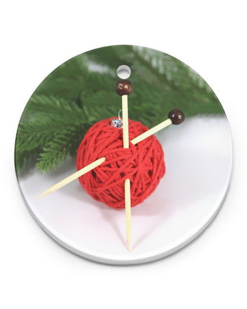 Crochet And Knitting Christmas Gift Circle Ornament, Christmas Ornament, Christmas Gift