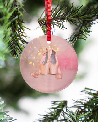 Ballet Gift Circle Ornament, Christmas Ornament, Christmas Gift