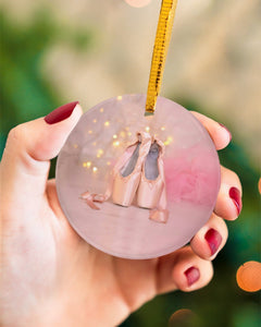 Ballet Gift Circle Ornament, Christmas Ornament, Christmas Gift