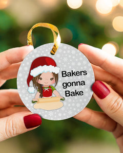 Baking Gift Circle Ornament, Christmas Ornament, Christmas Gift