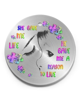 Autism Iron Circle Ornament Circle Ornament, Christmas Ornament, Christmas Gift