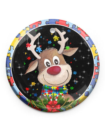 Autism, It's Ok Circle Ornament, Christmas Ornament, Christmas Gift
