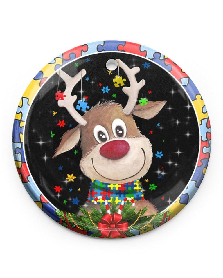 Autism, It's Ok Circle Ornament, Christmas Ornament, Christmas Gift
