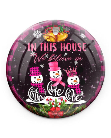 Faith Hope Love Ornament Circle Ornament, Christmas Ornament, Christmas Gift