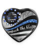 Back The Blue Ornament Heart Ornament, Christmas Ornament, Christmas Gift