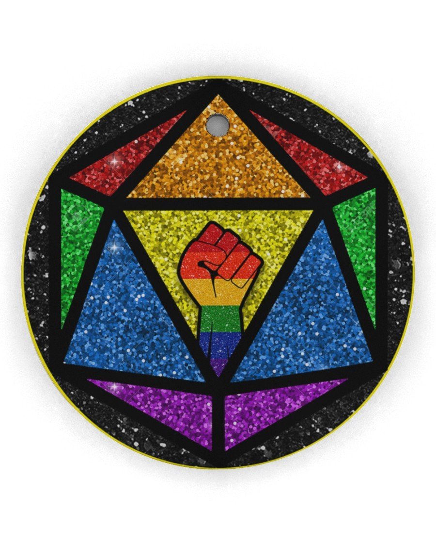 Dnd Lgbt Ceramic Ornament Circle Ornament, Christmas Ornament, Christmas Gift
