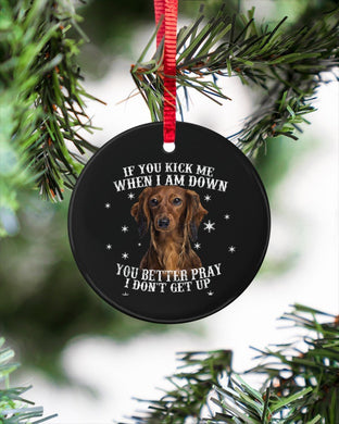 Dachshund I Am Down Circle Ornament, Christmas Ornament, Christmas Gift