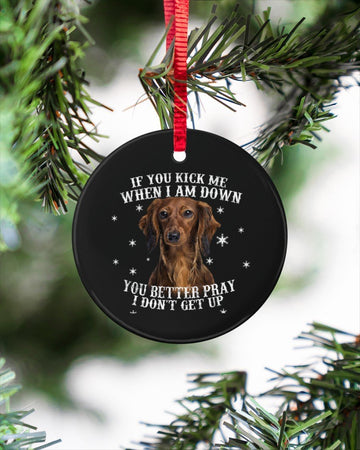 Dachshund I Am Down Circle Ornament, Christmas Ornament, Christmas Gift