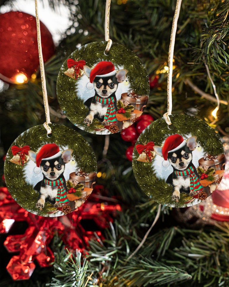 Chihuahua Ringbell Gift For You Circle Ornament, Christmas Ornament, Christmas Gift