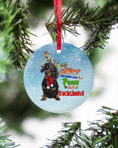 Dachshund Christmas Circle Ornament, Christmas Ornament, Christmas Gift