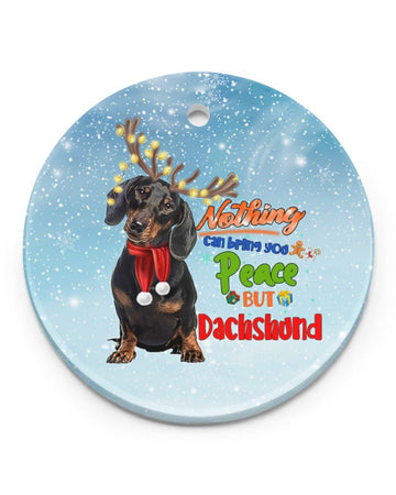 Dachshund Christmas Circle Ornament, Christmas Ornament, Christmas Gift