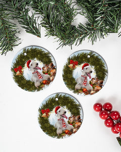 Bedlington Terrier Ringbell Gift For You Circle Ornament, Christmas Ornament, Christmas Gift