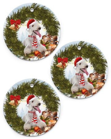 Bedlington Terrier Ringbell Gift For You Circle Ornament, Christmas Ornament, Christmas Gift