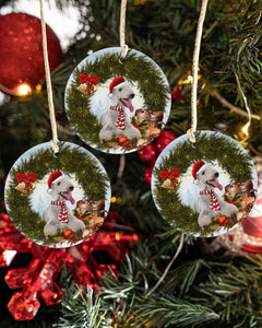 Bedlington Terrier Ringbell Gift For You Circle Ornament, Christmas Ornament, Christmas Gift