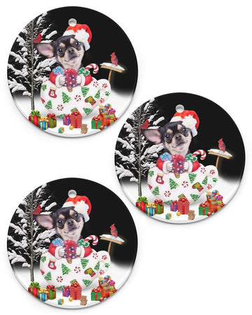 Chihuahua Colorful Present Gift For You Circle Ornament, Christmas Ornament, Christmas Gift