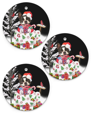 Boston Colorful Present Gift For You Circle Ornament, Christmas Ornament, Christmas Gift
