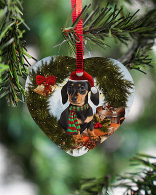Dachshund Ringbell Gift For You Heart Ornament, Christmas Ornament, Christmas Gift