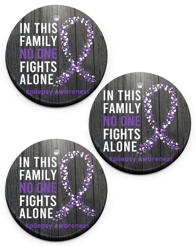 Epilepsy Awareness Circle Ornament Circle Ornament, Christmas Ornament, Christmas Gift