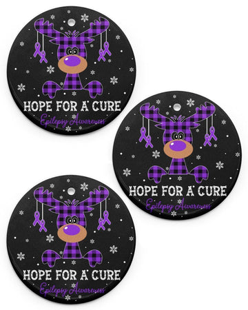 Epilepsy Awareness Circle Ornament Circle Ornament, Christmas Ornament, Christmas Gift