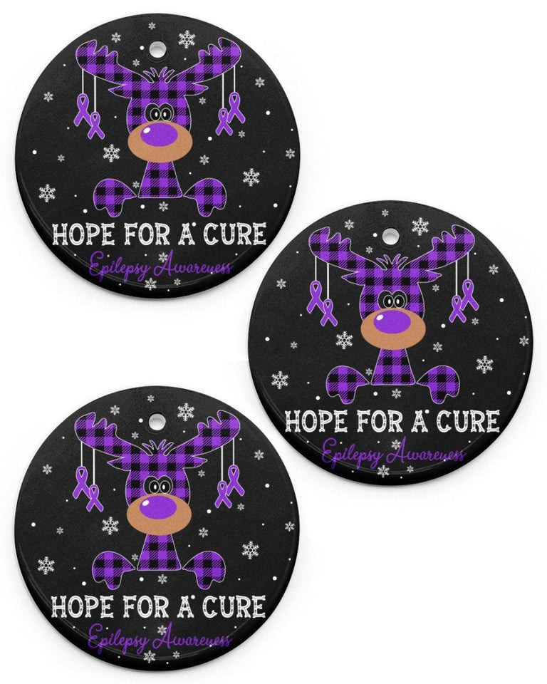 Epilepsy Awareness Circle Ornament Circle Ornament, Christmas Ornament, Christmas Gift