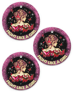 Fight Like A Girl Ornament Circle Ornament, Christmas Ornament, Christmas Gift