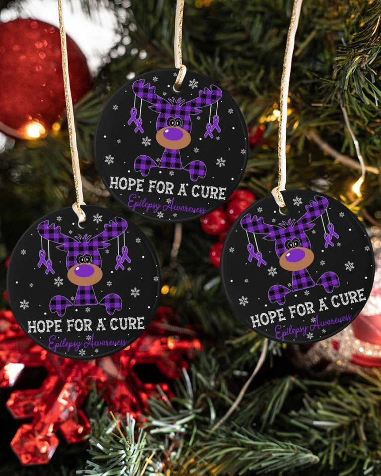 Epilepsy Awareness Circle Ornament Circle Ornament, Christmas Ornament, Christmas Gift