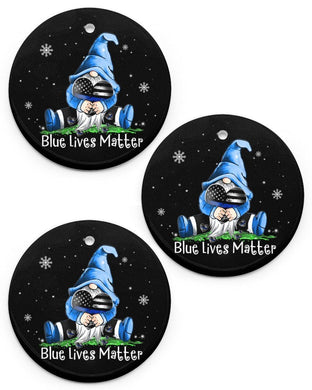 Blue Lives Matter Circle Ornament Circle Ornament, Christmas Ornament, Christmas Gift