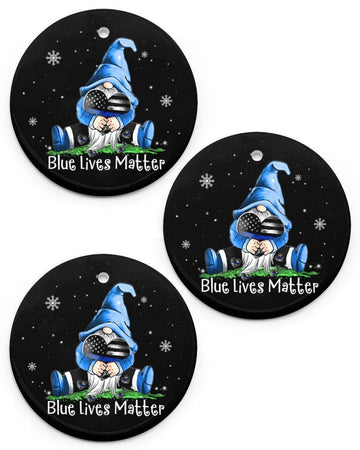 Blue Lives Matter Circle Ornament Circle Ornament, Christmas Ornament, Christmas Gift