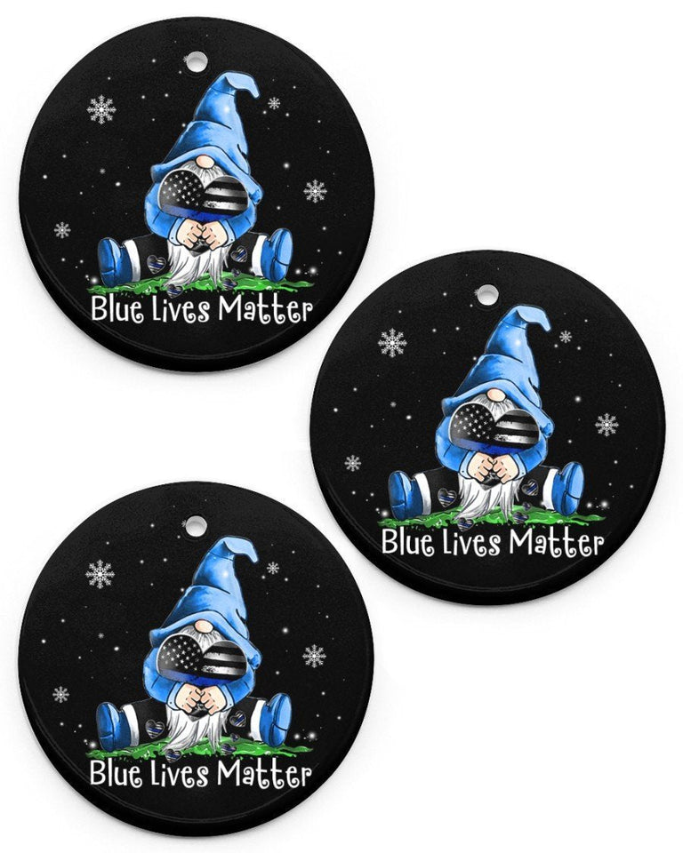 Blue Lives Matter Circle Ornament Circle Ornament, Christmas Ornament, Christmas Gift