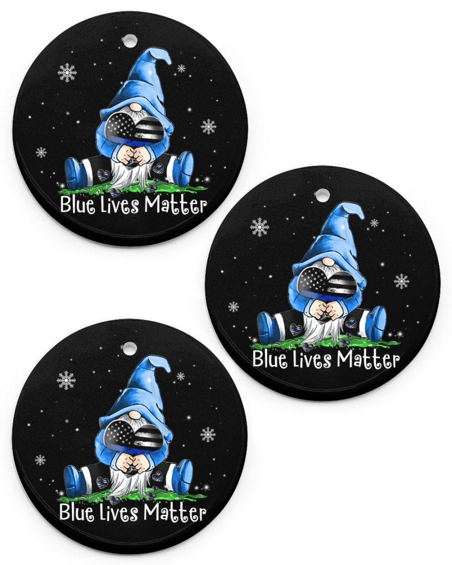 Blue Lives Matter Circle Ornament Circle Ornament, Christmas Ornament, Christmas Gift