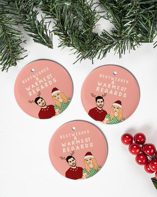 Best Wishes Circle Ornament, Christmas Ornament, Christmas Gift