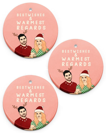 Best Wishes Circle Ornament, Christmas Ornament, Christmas Gift