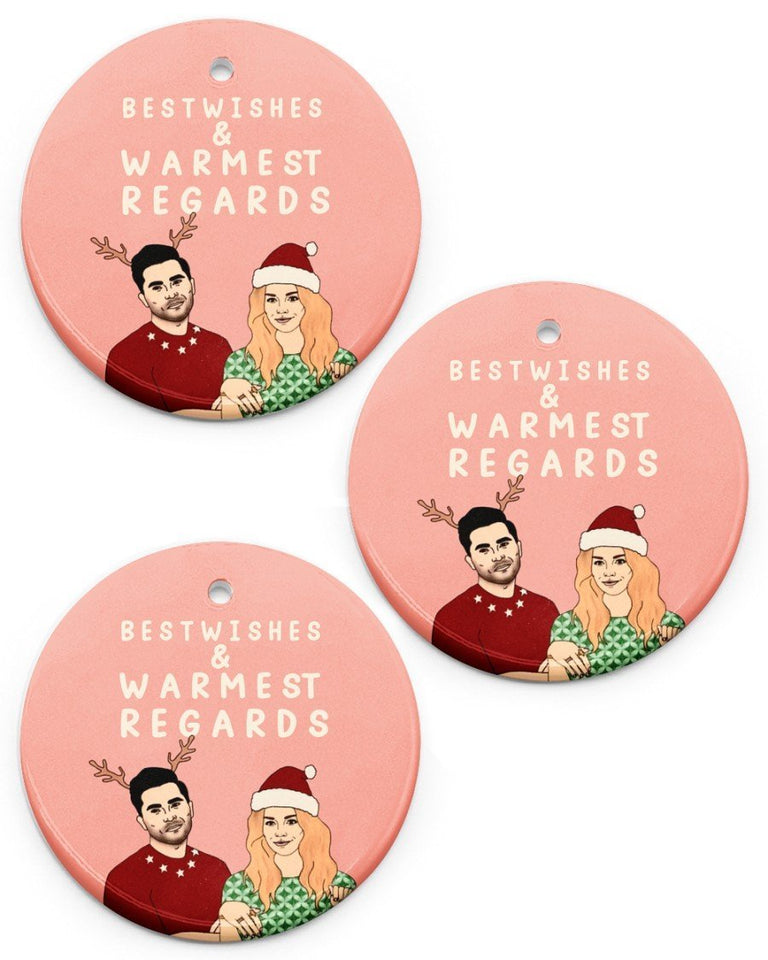 Best Wishes Circle Ornament, Christmas Ornament, Christmas Gift