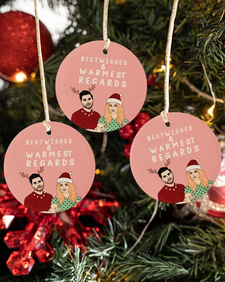 Best Wishes Circle Ornament, Christmas Ornament, Christmas Gift