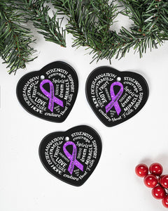 Determination Hope Endure Epilepsy Ornament Heart Ornament, Christmas Ornament, Christmas Gift
