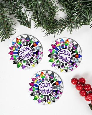 Equal Humanlity Circle Ornament, Christmas Ornament, Christmas Gift